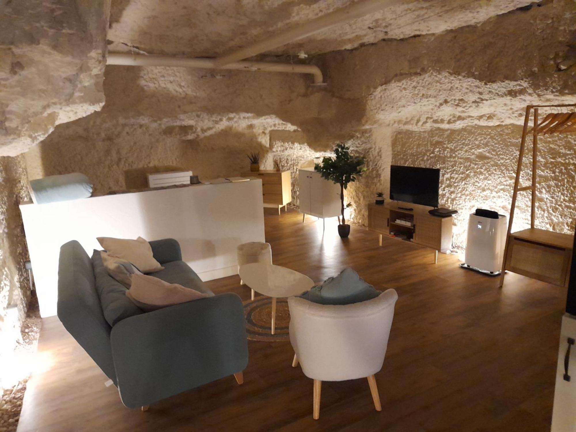 Appartement La Grotte Du Bonheur à Cangey Extérieur photo